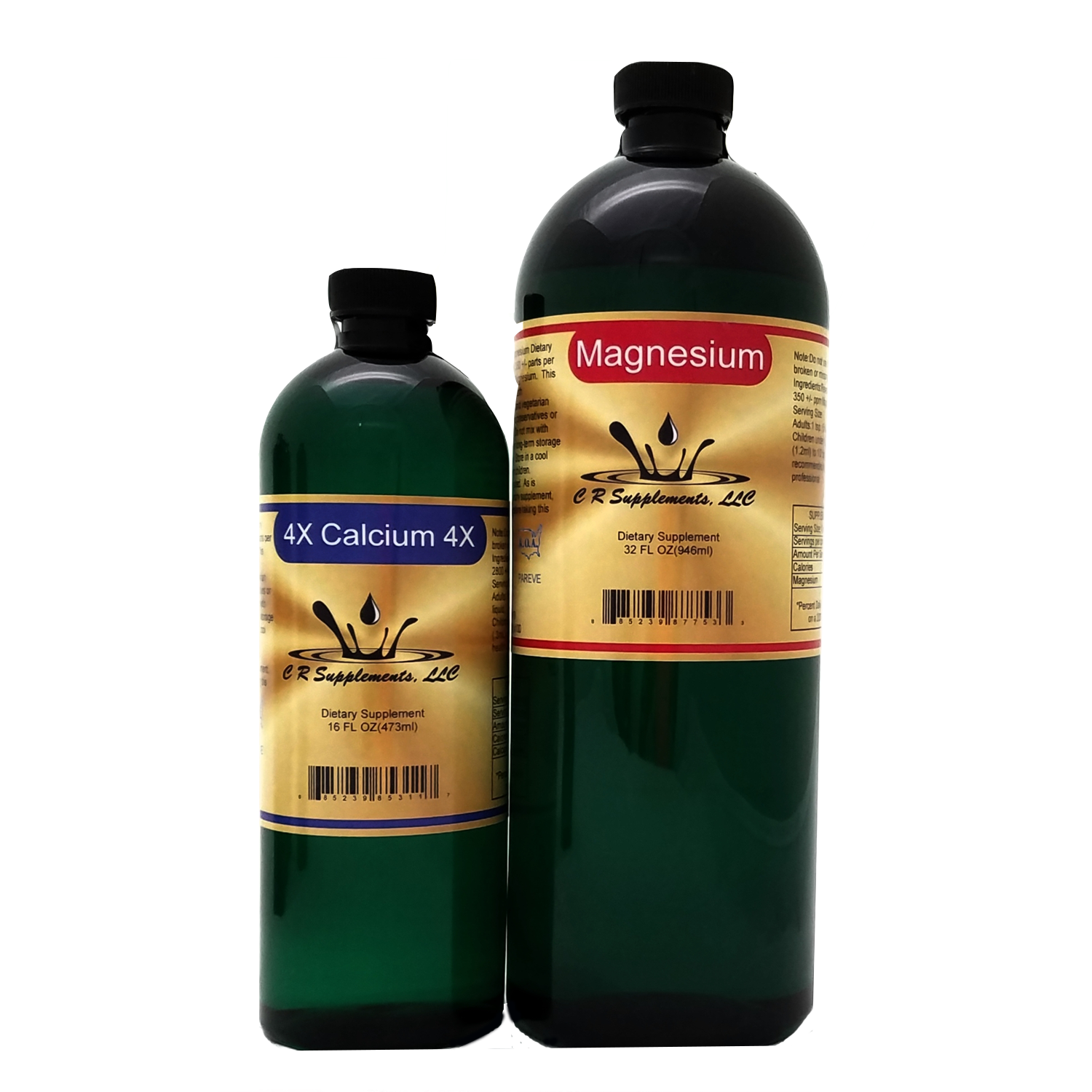 Magnesium Reg Quart / Calcium 4X Pint Dietary Supplement Pack CR